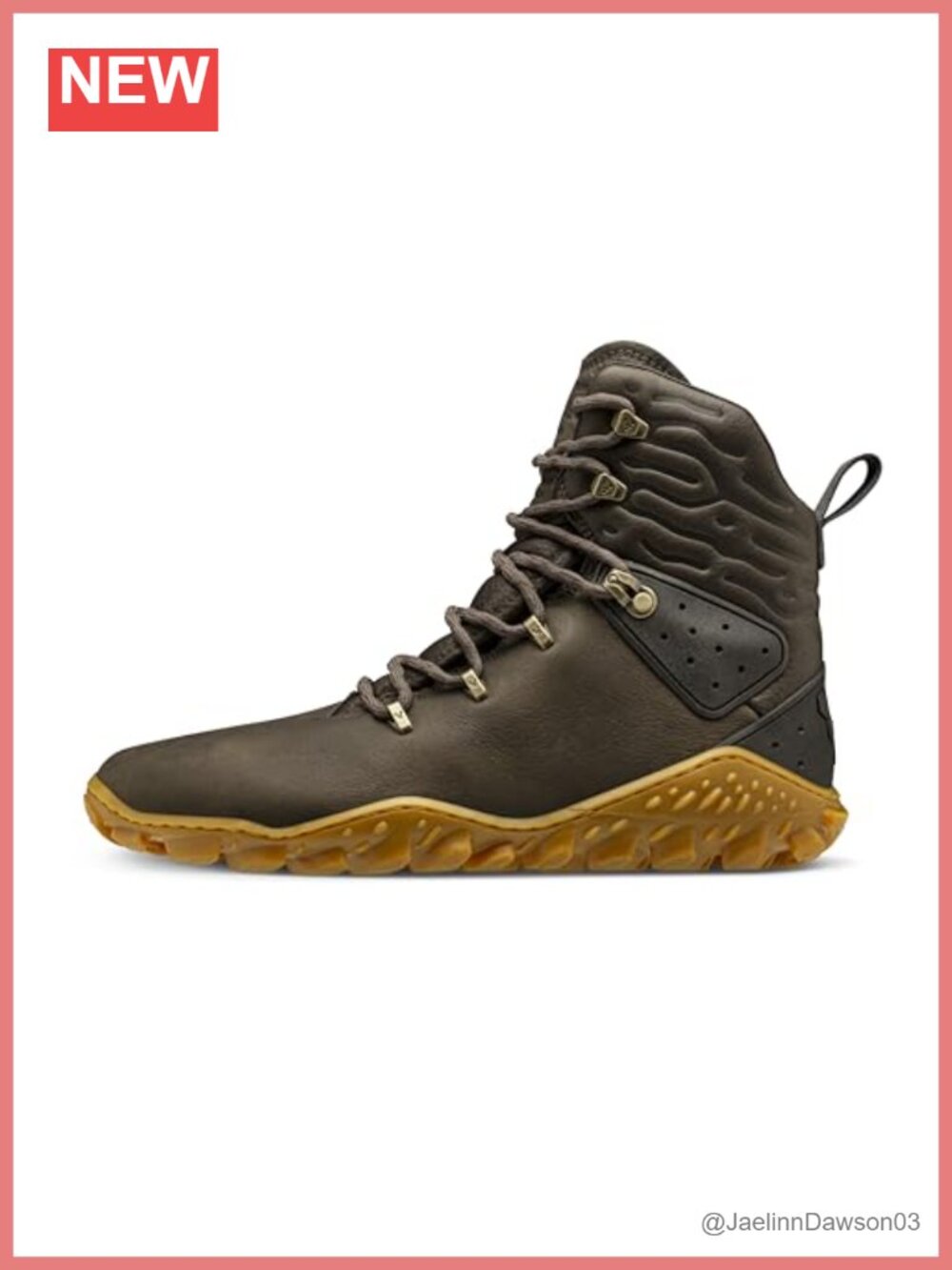 Water Resistant Leather Hiking Boots Ankle High Lace Up Trail
